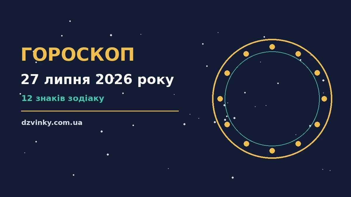 Зодіакальні знаки на тлі ранкового неба, гороскоп на 27 липня 2026 року