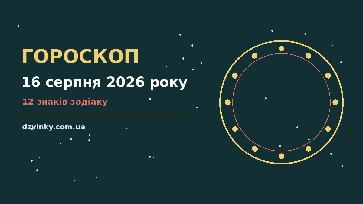 Гороскоп на 16 серпня 2026 року: важливі сигнали дня для спокійних і точних рішень