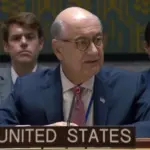 Заступник постійного представника США при ООН Ден Негреа під час засідання Ради Безпеки ООН